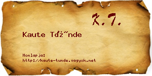 Kaute Tünde névjegykártya